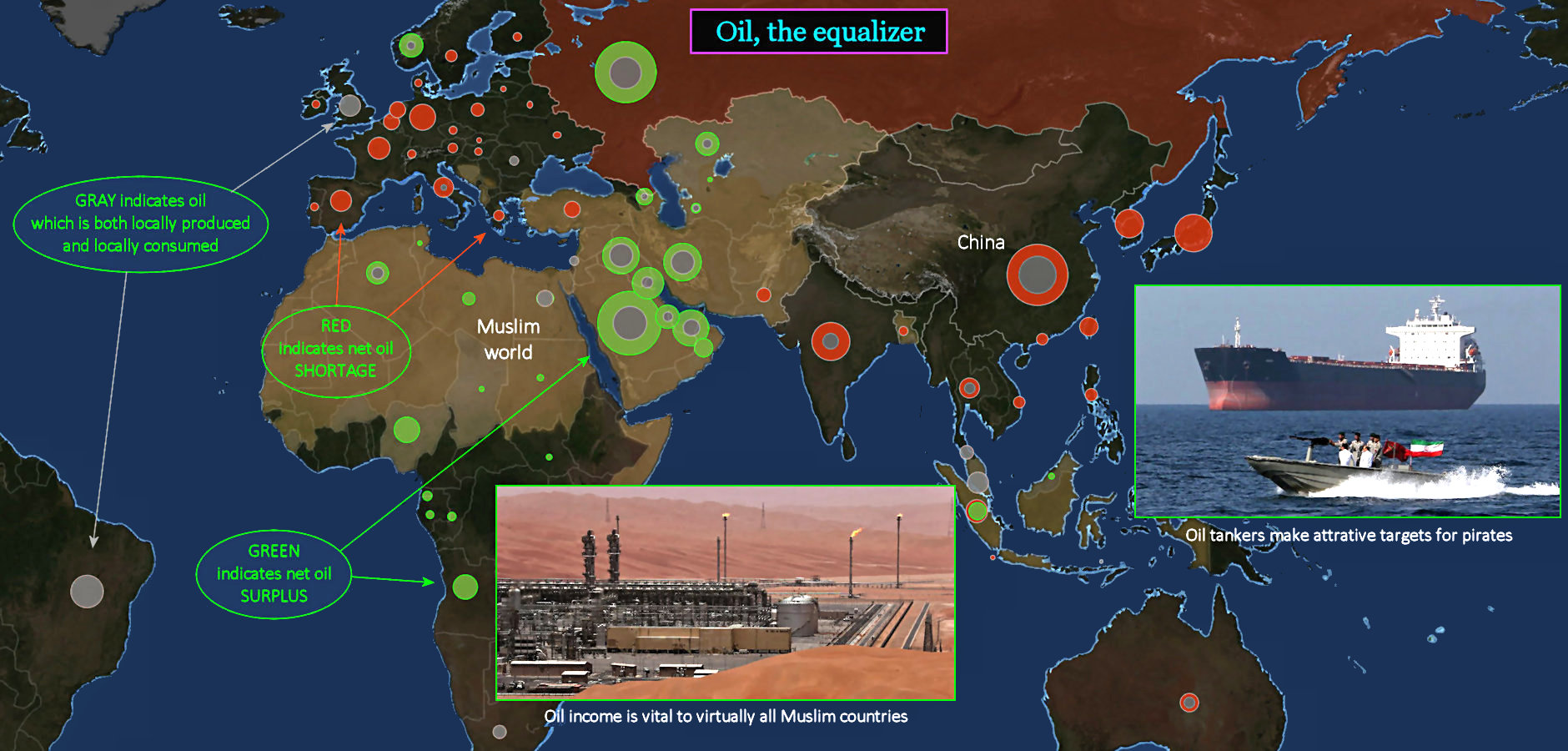 Oil producers and importers, 2020 map